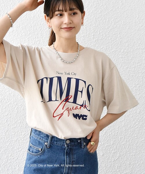 GOOD ROCK SPEED(グッドロックスピード)の「【SHIPS any別注】GOOD ROCK SPEED:〈洗濯機可能〉NYC ショート TEE(Tシャツ/カットソー・レディース・ベージュ/ホワイト・ONE SIZE)」の2枚目の写真