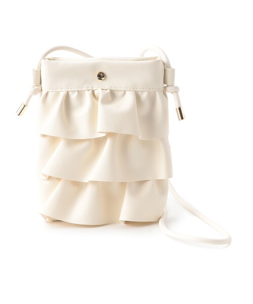 SHOO・LA・RUE(シューラルー)の「◆フリルミニショルダーバッグ(ショルダーバッグ・レディース・オフホワイト/シルバー/ブラック・00)」の11枚目の写真