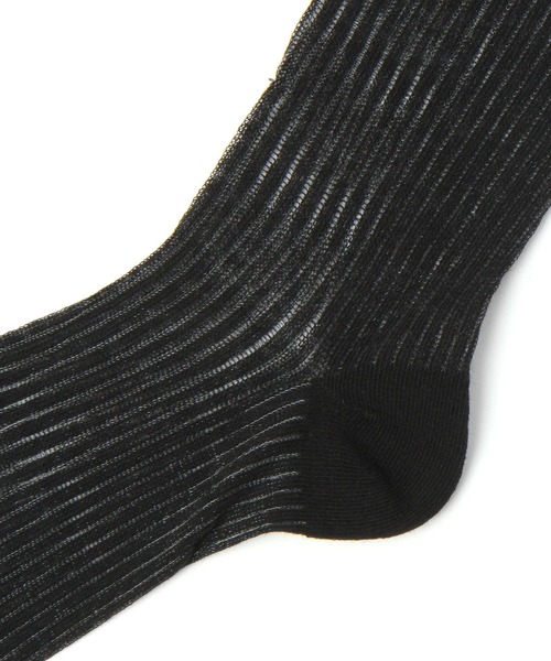 Heather(ヘザー)の「シアーリブハイSOX 964394(ソックス/靴下・レディース・ホワイト/ブラック・FREE)」の12枚目の写真