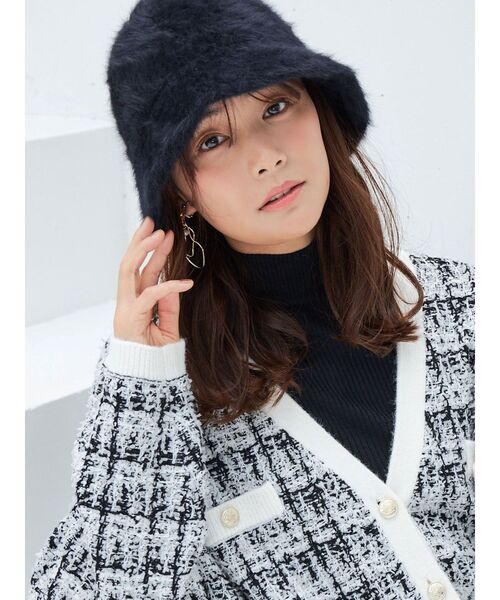 MERCURYDUO（マーキュリーデュオ）の「エコファーバケットハット（ハット・レディース・ブラック/オフホワイト・FREE）」の22枚目の写真