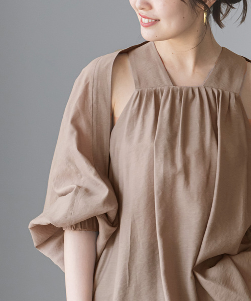 Noble（ノーブル）の「ボレロアンサンブルブラウス（シャツ/ブラウス・レディース・ネイビー/ベージュ・FREE）」の4枚目の写真