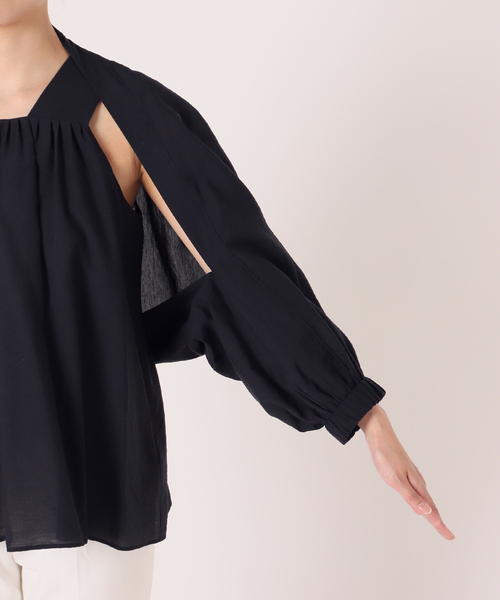 Noble（ノーブル）の「ボレロアンサンブルブラウス（シャツ/ブラウス・レディース・ネイビー/ベージュ・FREE）」の17枚目の写真