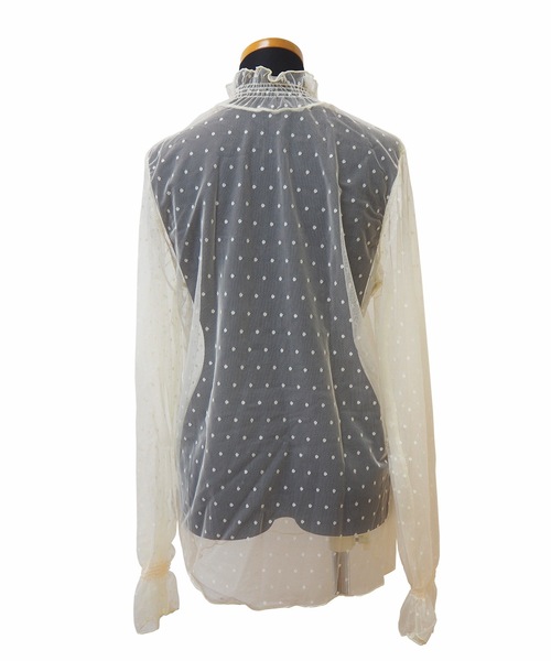 DiamondHearts（ダイヤモンドハーツ）の「長袖ドットチュールブラウス（シャツ/ブラウス・レディース・ホワイト/ブラック・X-LARGE/MEDIUM/LARGE）」の11枚目の写真
