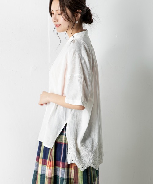 MILLION CARATS（ミリオンカラッツ）の「【STYLE4】バックスカラップチュニック（シャツ/ブラウス・レディース・オフホワイト/パープル/ブラック・FREE）」の2枚目の写真