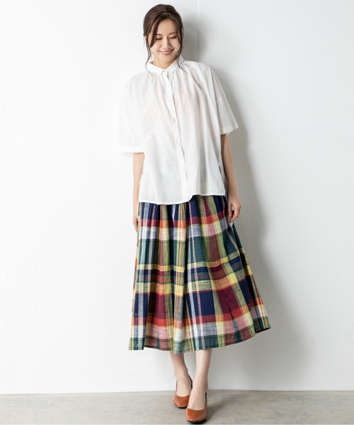 MILLION CARATS（ミリオンカラッツ）の「【STYLE4】バックスカラップチュニック（シャツ/ブラウス・レディース・オフホワイト/パープル/ブラック・FREE）」の9枚目の写真