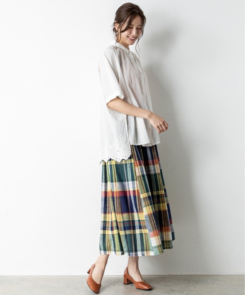 MILLION CARATS（ミリオンカラッツ）の「【STYLE4】バックスカラップチュニック（シャツ/ブラウス・レディース・オフホワイト/パープル/ブラック・FREE）」の7枚目の写真