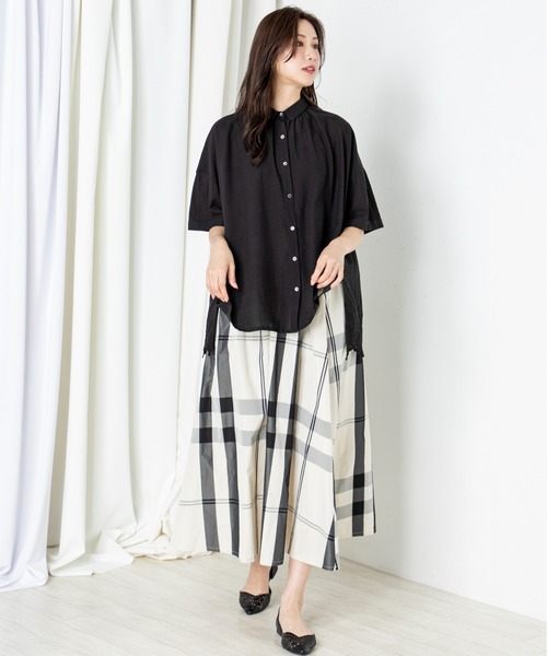 MILLION CARATS（ミリオンカラッツ）の「【STYLE4】バックスカラップチュニック（シャツ/ブラウス・レディース・オフホワイト/パープル/ブラック・FREE）」の20枚目の写真