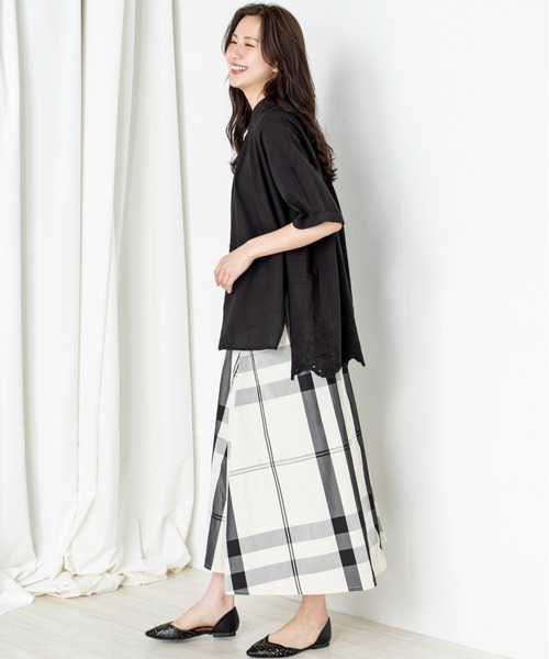 MILLION CARATS（ミリオンカラッツ）の「【STYLE4】バックスカラップチュニック（シャツ/ブラウス・レディース・オフホワイト/パープル/ブラック・FREE）」の15枚目の写真