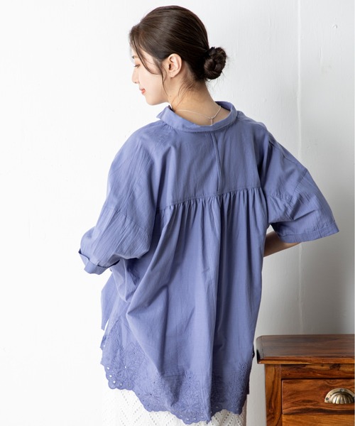 MILLION CARATS（ミリオンカラッツ）の「【STYLE4】バックスカラップチュニック（シャツ/ブラウス・レディース・オフホワイト/パープル/ブラック・FREE）」の8枚目の写真