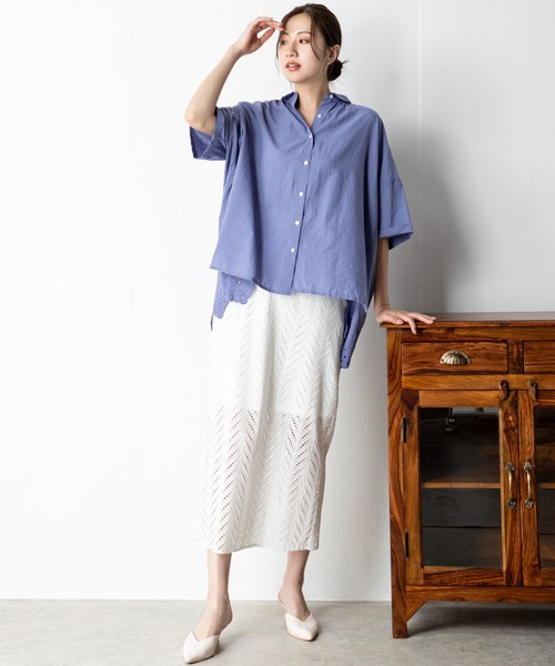 MILLION CARATS（ミリオンカラッツ）の「【STYLE4】バックスカラップチュニック（シャツ/ブラウス・レディース・オフホワイト/パープル/ブラック・FREE）」の11枚目の写真