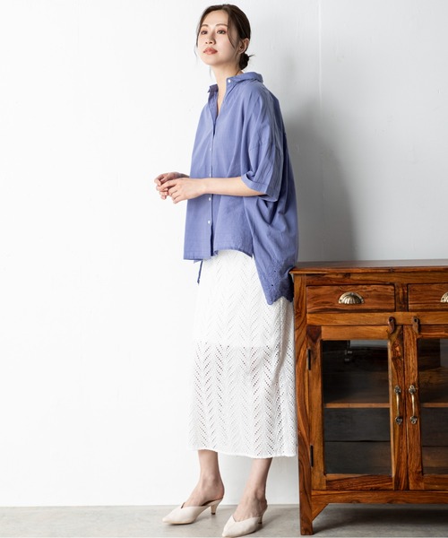 MILLION CARATS（ミリオンカラッツ）の「【STYLE4】バックスカラップチュニック（シャツ/ブラウス・レディース・オフホワイト/パープル/ブラック・FREE）」の21枚目の写真