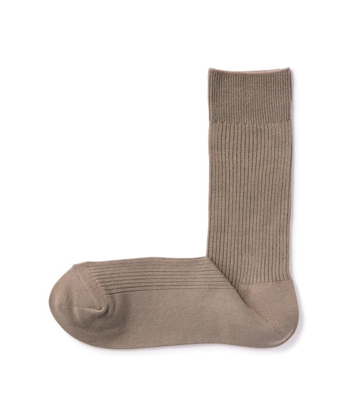 無印良品（ムジルシリョウヒン）の「足なり直角　ズレ落ちにくい　リブ編み靴下（紳士）（ソックス/靴下・メンズ・チャコールグレー/ホワイト/ブラウン系1/ブラック/カーキ/グレー/ネイビー系/ブラウン/オフホワイト/オレンジ系2/ボルドー/ブルー/キナリ/ダークグリーン・25-27CM/27-29cm）」の8枚目の写真