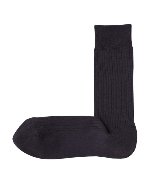 無印良品（ムジルシリョウヒン）の「足なり直角　ズレ落ちにくい　リブ編み靴下（紳士）（ソックス/靴下・メンズ・チャコールグレー/ホワイト/ブラウン系1/ブラック/カーキ/グレー/ネイビー系/ブラウン/オフホワイト/オレンジ系2/ボルドー/ブルー/キナリ/ダークグリーン・25-27CM/27-29cm）」の12枚目の写真
