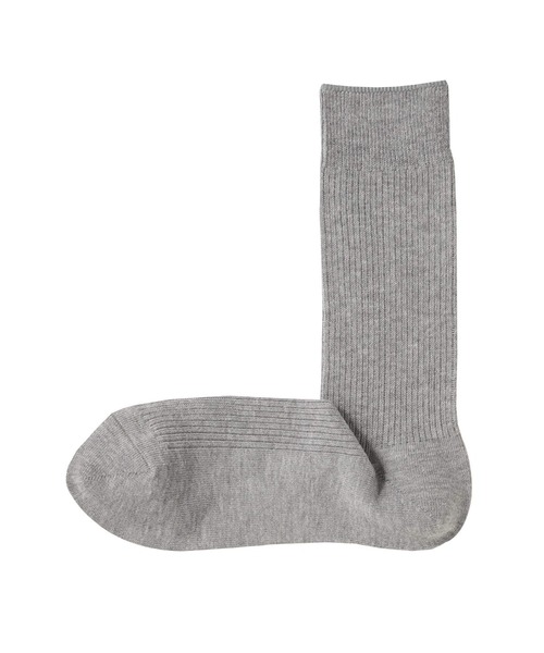 無印良品（ムジルシリョウヒン）の「足なり直角　ズレ落ちにくい　リブ編み靴下（紳士）（ソックス/靴下・メンズ・チャコールグレー/ホワイト/ブラウン系1/ブラック/カーキ/グレー/ネイビー系/ブラウン/オフホワイト/オレンジ系2/ボルドー/ブルー/キナリ/ダークグリーン・25-27CM/27-29cm）」の6枚目の写真