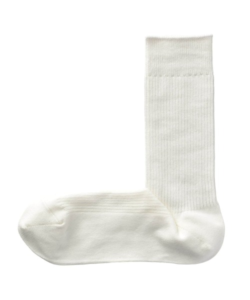 無印良品（ムジルシリョウヒン）の「足なり直角　ズレ落ちにくい　リブ編み靴下（紳士）（ソックス/靴下・メンズ・チャコールグレー/ホワイト/ブラウン系1/ブラック/カーキ/グレー/ネイビー系/ブラウン/オフホワイト/オレンジ系2/ボルドー/ブルー/キナリ/ダークグリーン・25-27CM/27-29cm）」の2枚目の写真