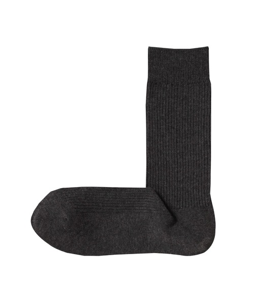 無印良品（ムジルシリョウヒン）の「足なり直角　ズレ落ちにくい　リブ編み靴下（紳士）（ソックス/靴下・メンズ・チャコールグレー/ホワイト/ブラウン系1/ブラック/カーキ/グレー/ネイビー系/ブラウン/オフホワイト/オレンジ系2/ボルドー/ブルー/キナリ/ダークグリーン・25-27CM/27-29cm）」の5枚目の写真