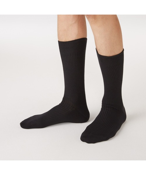 無印良品（ムジルシリョウヒン）の「足なり直角　ズレ落ちにくい　リブ編み靴下（紳士）（ソックス/靴下・メンズ・チャコールグレー/ホワイト/ブラウン系1/ブラック/カーキ/グレー/ネイビー系/ブラウン/オフホワイト/オレンジ系2/ボルドー/ブルー/キナリ/ダークグリーン・25-27CM/27-29cm）」の21枚目の写真
