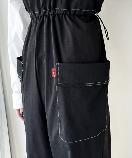 Java(ジャバ)の「《Javaジャバコラボ》1枚で旬な着こなしが完成。配色ステッチ ミリタリーサロペット(サロペット/オーバーオール・レディース・ブラック/カーキ・X-LARGE/SMALL/MEDIUM/LARGE)」の16枚目の写真