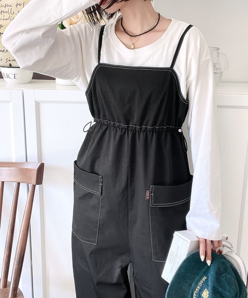 Java(ジャバ)の「《Javaジャバコラボ》1枚で旬な着こなしが完成。配色ステッチ ミリタリーサロペット(サロペット/オーバーオール・レディース・ブラック/カーキ・X-LARGE/SMALL/MEDIUM/LARGE)」の21枚目の写真