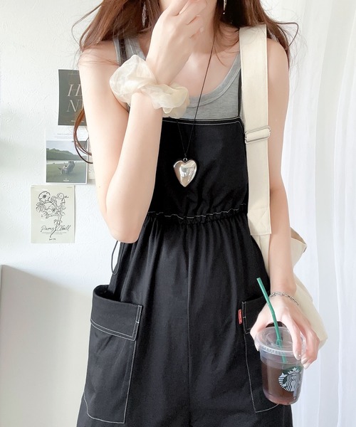 Java(ジャバ)の「《Javaジャバコラボ》1枚で旬な着こなしが完成。配色ステッチ ミリタリーサロペット(サロペット/オーバーオール・レディース・ブラック/カーキ・X-LARGE/SMALL/MEDIUM/LARGE)」の17枚目の写真