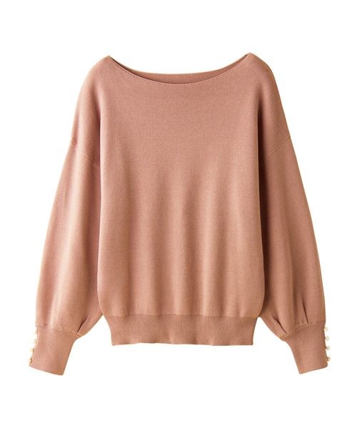 alotta（アロッタ）の「≪綿100≫パール調ボタン付ミラノリブニット【Sサイズ展開あり】（ニット/セーター・レディース・ネイビー/グレイッシュベージュ/コーラルピンク/ブルー/ミント/ホワイト/ブラック/サーモンピンク/ピンク/ライトブルー・L/5L/3L/LL/S/4L/M）」の9枚目の写真