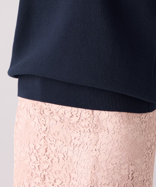 alotta（アロッタ）の「≪綿100≫パール調ボタン付ミラノリブニット【Sサイズ展開あり】（ニット/セーター・レディース・ネイビー/グレイッシュベージュ/コーラルピンク/ブルー/ミント/ホワイト/ブラック/サーモンピンク/ピンク/ライトブルー・L/5L/3L/LL/S/4L/M）」の14枚目の写真