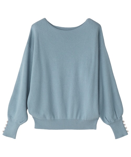 alotta（アロッタ）の「≪綿100≫パール調ボタン付ミラノリブニット【Sサイズ展開あり】（ニット/セーター・レディース・ネイビー/グレイッシュベージュ/コーラルピンク/ブルー/ミント/ホワイト/ブラック/サーモンピンク/ピンク/ライトブルー・L/5L/3L/LL/S/4L/M）」の13枚目の写真