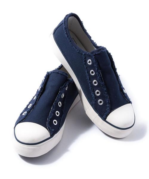 coen(コーエン)の「キャンバススリッポン15FW(スリッポン・レディース・ネイビー/ダークグリーン/ベージュ/ホワイト・LARGE/SMALL/MEDIUM)」の4枚目の写真