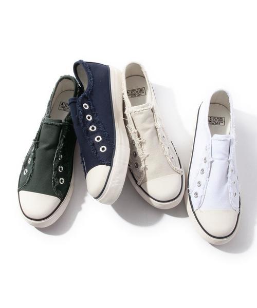 coen(コーエン)の「キャンバススリッポン15FW(スリッポン・レディース・ネイビー/ダークグリーン/ベージュ/ホワイト・LARGE/SMALL/MEDIUM)」の5枚目の写真