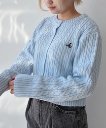 AS KNOW AS plus | ☆ロゴ刺繍 ケーブル編みショートカーディガン(カーディガン/ボレロ)