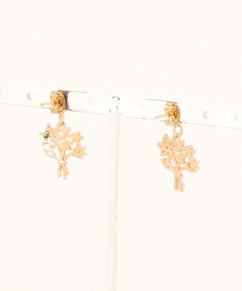 tone(トーン)の「【charme by pimo 】花束 ジルコニア ピアス(MA)(ピアス(両耳用)・レディース・ゴールド・FREE)」の2枚目の写真
