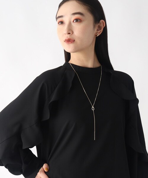 OPAQUE.CLIP（オペークドットクリップ）の「◆ミニメタルリング×バーY字ネックレス（ネックレス・レディース・シルバー/ゴールド・00）」の9枚目の写真