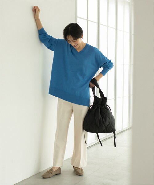 OPAQUE.CLIP（オペークドットクリップ）の「◆【2WAY／A4サイズ対応】キルティングドロストリボンショルダー（トートバッグ・レディース・グレー/カーキ/ブラック/ベージュ・00）」の8枚目の写真