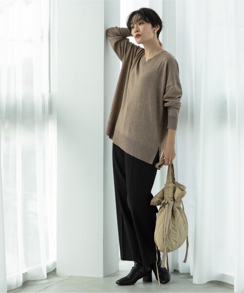 OPAQUE.CLIP（オペークドットクリップ）の「◆【2WAY／A4サイズ対応】キルティングドロストリボンショルダー（トートバッグ・レディース・グレー/カーキ/ブラック/ベージュ・00）」の18枚目の写真