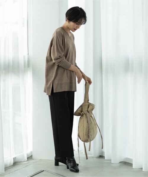 OPAQUE.CLIP（オペークドットクリップ）の「◆【2WAY／A4サイズ対応】キルティングドロストリボンショルダー（トートバッグ・レディース・グレー/カーキ/ブラック/ベージュ・00）」の20枚目の写真