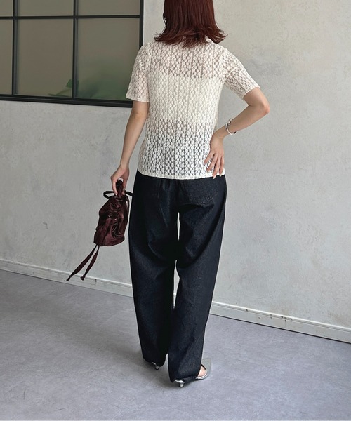 Thevon（ゼボン）の「カーブデニムパンツ（デニムパンツ・レディース・ブラック/ブルー/ネイビー/ダークブラウン/ブラック系その他/オフホワイト/サックスブルー・SMALL/MEDIUM）」の21枚目の写真