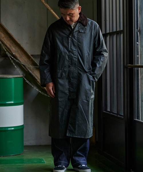 Barbour OS Burghley nonwax 38極美品　バブアー Barbour ステンカラーコート コート barbour（バブアー） os wax