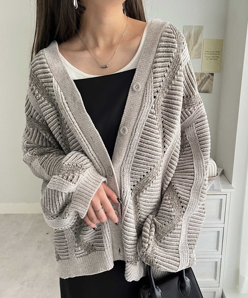 【セール】ジャカードニットカーディガン（カーディガン/ボレロ）｜GeeRA（ジーラ）