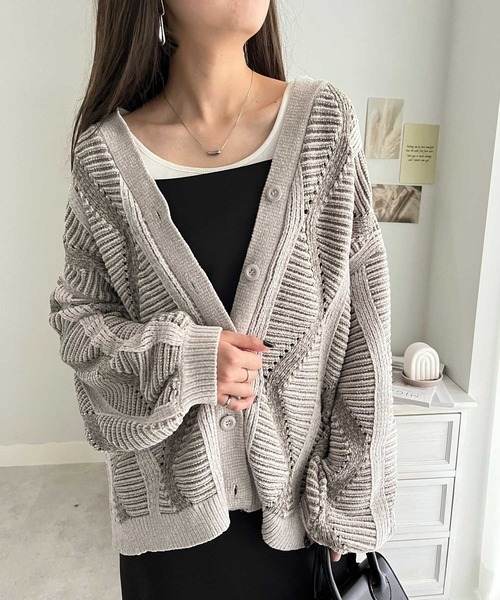 【セール】ジャカードニットカーディガン（カーディガン/ボレロ）｜GeeRA（ジーラ）