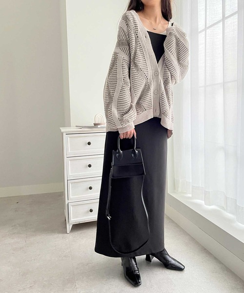 【セール】ジャカードニットカーディガン（カーディガン/ボレロ）｜GeeRA（ジーラ）