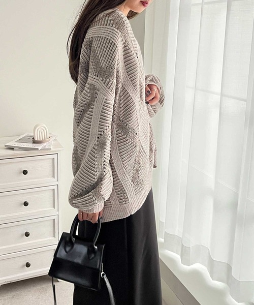 【セール】ジャカードニットカーディガン（カーディガン/ボレロ）｜GeeRA（ジーラ）