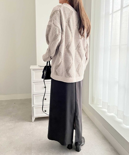 【セール】ジャカードニットカーディガン（カーディガン/ボレロ）｜GeeRA（ジーラ）