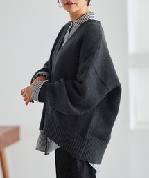 RUIRUE BOUTIQUE（ルイルエブティック）の「洗える ｜Vネックオーバーサイズニットプルオーバー ｜ Vネック トップス 長袖 ベーシック シンプル オーバーサイズ ビッグシルエット（ニット/セーター・レディース）」