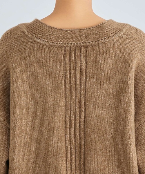 【セール】洗える ｜Vネックオーバーサイズニットプルオーバー ｜ Vネック トップス 長袖 ベーシック シンプル オーバーサイズ ビッグシルエット（ニット/セーター）｜RUIRUE BOUTIQUE（ルイルエブティック）