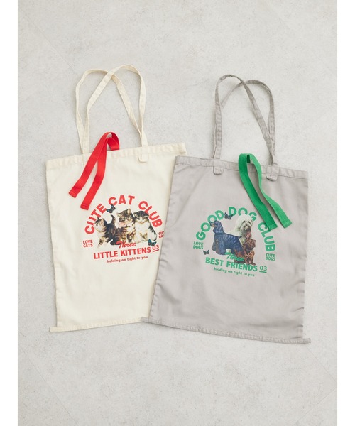 Green　Parks（グリーンパークス）の「■ORNE レトロアニマルコレクターズサック（トートバッグ・レディース・レッド/グリーン・FREE）」の3枚目の写真