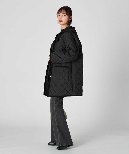 HONEYSUCKLE ROSE（ハニーサックルローズ）の「【HONEYSUCKLE ROSE】フードキルティングコート（その他アウター・レディース・ブラック/カーキブラウン・M/L）」の11枚目の写真