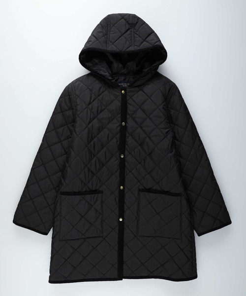 HONEYSUCKLE ROSE（ハニーサックルローズ）の「【HONEYSUCKLE ROSE】フードキルティングコート（その他アウター・レディース・ブラック/カーキブラウン・M/L）」の9枚目の写真