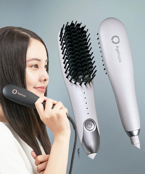 AGETUYA(アゲツヤ)の「ポータブルミニブラシアイロン(美容器具・レディース・ホワイト/ブラック/ストーン・ONE SIZE)」の2枚目の写真