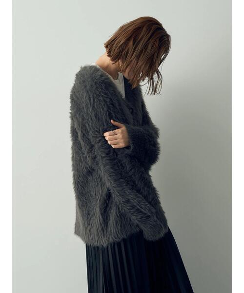 YECCA VECCA（イェッカヴェッカ）の「シャギーカーディガン（カーディガン/ボレロ・レディース・アイボリー/グリーン/チャコールグレー・FREE）」の11枚目の写真