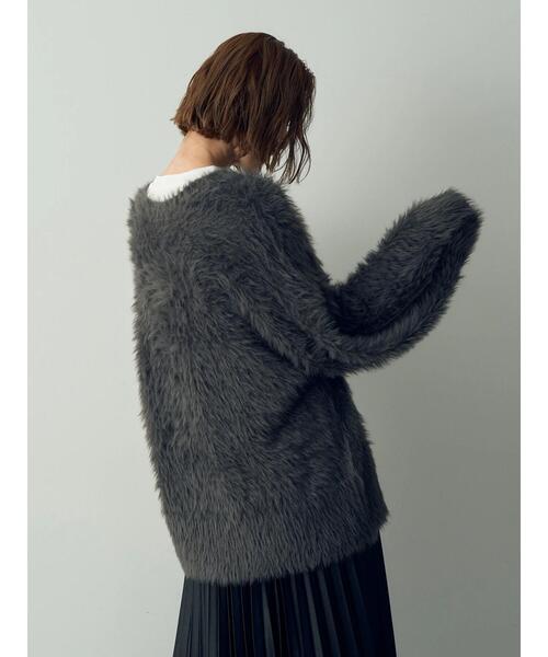YECCA VECCA（イェッカヴェッカ）の「シャギーカーディガン（カーディガン/ボレロ・レディース・アイボリー/グリーン/チャコールグレー・FREE）」の12枚目の写真